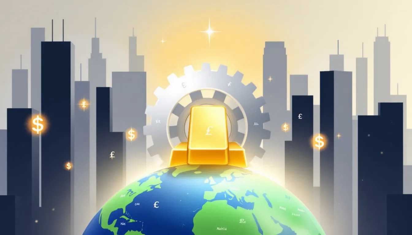 A conceptual image representing the potential impacts of returning to the gold standard, featuring gold bars.